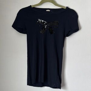 J. Crew Sequin Bow T-shirt